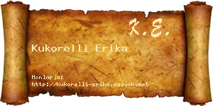 Kukorelli Erika névjegykártya